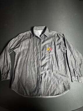 Carreau Sport Women's Size M Embroidered Leaf Denim Shirt